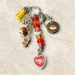 San Francisco 49ers Beaded Keychain Purse Charms